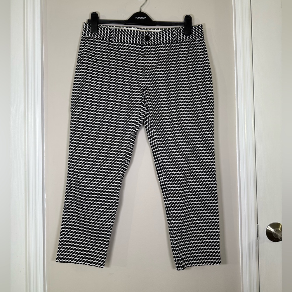 BANANA REPUBLIC HAMPTON PANT BLACK PRINT SIZE 10P